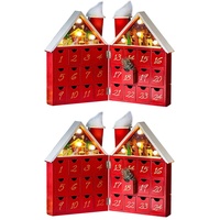 2x Befüllbarer LED Musik Adventskalender Holz Krippenszene Weihnachtskalender Advents Kalender Weihnachtsdeko