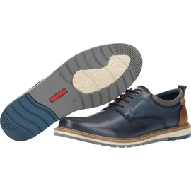 PIKOLINOS Herren Schnürschuh Leder Halbschuh sportlich elegant Berna M8J-4183, Größe:41 EU, Farbe:Blau - Blau - 41