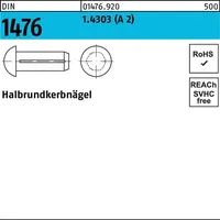 Reyher Halbrundkerbnagel DIN 1476 4x 8 1.4303 (A 2)