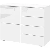 borchardt Möbel Kommode BORCHARDT MÖBEL, weiß (weiß, hg), B:93cm H:72cm T:35cm, Spanplatte, Sideboards, Kommode, Drucköffner (Push-To-Open), höhenverstellbare Einlegeböden