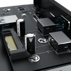 CSL USB 3.2 Gen.1 Front Panel aus Metall, interner Cardreader, Speicherkartenleser, bis zu 5 Gbit/s, 5 Schnittstellen, schwarz