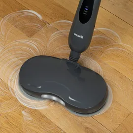 h.koenig Akku-Mopp LST70, Wischmopp, 270ml Fassungsvermögen, LED-Licht, Geräuscharm, Besen für Hartholz und Fliesen, 4 Pads,