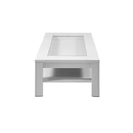 byLIVING Couchtisch Ralph, weiß Schubkasten und Glaseinlage