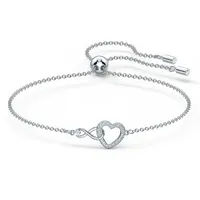 Swarovski Armband Swa Infinity Heart, weiss, rhodiniert