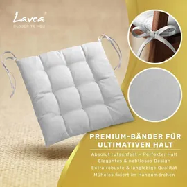 LAVEA Sitzkissen 40 x 40 x 3 cm Silber 8 St.