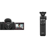 Sony ZV-1II Vlog-Kamera | Digitalkamera (Weitwinkel-Zoomobjektiv, verstellbares Display für Vlogging, 4K Video, multidirektionales Mikrofon) + Bluetooth Handgriff