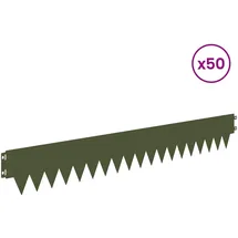 vidaXL Raseneinfassung 103 x 15 cm 50 Stück Olivgrün