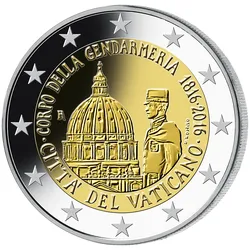 Vatikan 2-Euro-Gedenkmünze '200 Jahre Vatikanische Gendarmeriekorps'