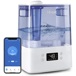 LEVOIT 6L Luftbefeuchter für Große Räume Schlafzimmer bis 47m2, 60H Laufzeit Top-Fill Humidifier Raumluftbefeuchter, 26dB leiser Raumbefeuchter, APP & Alexa Steuerung für Kinderzimmer Pflanzen Baby