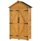 MCombo Gartenschrank Geräteschuppen Werkzeugschrank Outdoor-schrank Gartenbox Mit Satteldach Aus Holz Natur 1000 - Mcombo