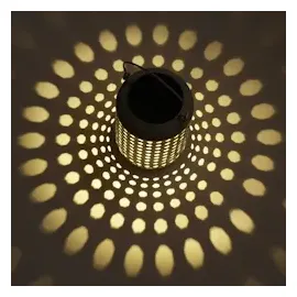 MARELIDA LED Solar Laterne Terassenleuchte Boho Bambus Optik Sensor H: