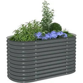 vidaXL Garten-Hochbeet verzinkter Stahl 160 x 80 x 81 cm Grau