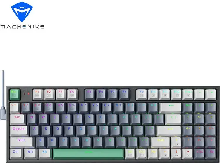 Machenike K500-B94 kabelgebundene Tastatur, braune Schalter, RGB, grau