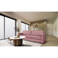 Fun Möbel Schlafsofa Designersofa Sofa 3-Sitzer FERMINE, inkl. 2 Rückenkissen, Rundumbezug, inkl. Bettkasten rosa