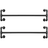 Songmics Wandgarderobe schwarz Metall 112,0 x 29,3 cm