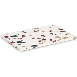 Zeller PRESENT "Terrazzo", weiß, bunt, B:20cm H:14cm L:30cm, Dolomit, Servierplatten, Servierplatte, Modernes Desing