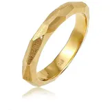 ELLI PREMIUM Partnerring Freundschaftsring Trauring Organic matt 925 Silber goldfarben 60 mm