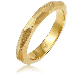 ELLI PREMIUM Partnerring Freundschaftsring Trauring Organic matt 925 Silber goldfarben 60 mm
