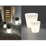 Beleuchteter Pflanzkübel Set Outdoor led Blumentopf ø 28cm & 37cm Terrassenlampe