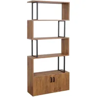 Mendler Bücherregal HWC-A27 183 x 80 x 3D-Struktur cm Braun
