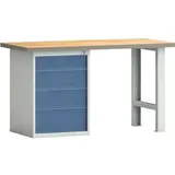 KLK Klw-lutz Betriebseinrichtungen Werkbank PW 700 B1500xT700xH840mm Buche Multiplex lichtgrau brillantblau 4Schubl