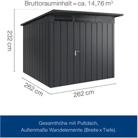 hörmann stauraumsysteme Juno Gerätehaus 2,62 x 2,62 m Anthrazitgrau