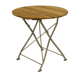DEGAMO Klapptisch BAD TÖLZ 77cm rund, Flachstahl verzinkt + Robinie