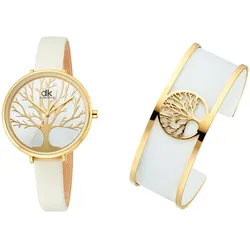 Quarzuhr, weiß, Armbanduhren, Damen