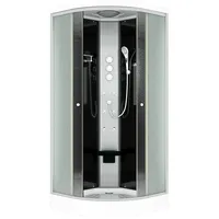 AcquaVapore D10-13M1-ALL Komplettdusche mit Schiebetür 90 x 90 cm Schwarz Sicherheitsglas D10-13M1-ALL