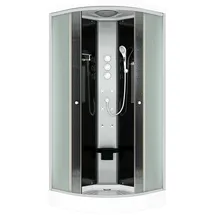 AcquaVapore D10-13M1-ALL Komplettdusche mit Schiebetür 90 x 90 cm Schwarz Sicherheitsglas D10-13M1-ALL