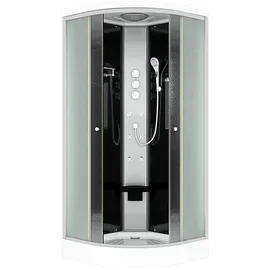 AcquaVapore D10-13M1-ALL Komplettdusche mit Schiebetür 90 x 90 cm Schwarz Sicherheitsglas D10-13M1-ALL