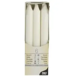 Papstar Tafelkerzen 13476 , 1 Packung = 6 Stück, weiß