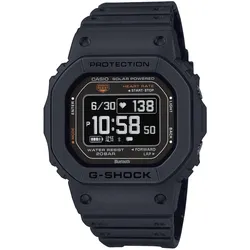 Smartwatch CASIO G-SHOCK, schwarz (schwarz, orange schwarz), Smartwatches, Solaruhr, Armbanduhr, Herrenuhr, Stoppfunktion,Herzfrequenzmesser
