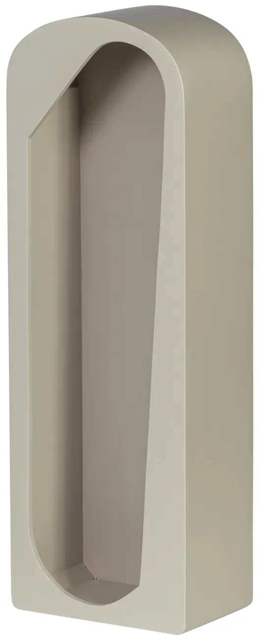 Wandregal Noam aus Eukalyptusholz, modernes Design, hellgrau lackiert, 70 cm breit