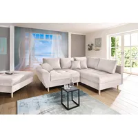 Home Affaire Ecksofa Rice, mit Hocker und Zier-/Rückenkissen, beige