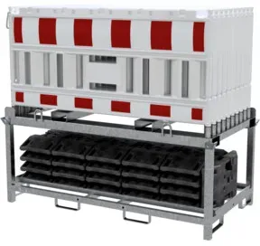 Schake Absperrschrankengitter SET 2, ohne Lampenadapter, Folie rot/weiß, Typ RA2/B (Art.-Nr. 33520K2)