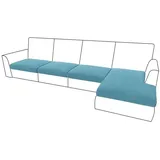 Rosnek Sofahusse 4 Stück, Plüschsamt, elastisch, für L-Sofa blau