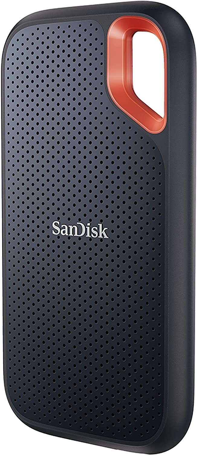 SanDisk Extreme Portable SSD 500 GB (tragbare NVMe SSD, USB-C, bis zu 1.050 MB/s Lesegeschwindigkeit und 1.000 MB/s Schreibgeschwindigkeit, wasser- und staubbeständig) Schwarz