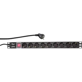 Logilink Steckdosenleiste 9-fach 2 m Schwarz 1 St.