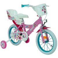 Huffy Kinderfahrrad 14 Zoll Kinder Mädchen Fahrrad Rad Bike MINNIE Mouse Maus Huffy 24951w, 1 Gang, Puppensitz, Korb, Stützräder