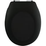 spirella Premium Toilettendeckel oval Klodeckel mit matten Finish und Softclose Absenkautomatik. Antibakterielle Klobrille aus Duroplast und rostfreiem Edelstahl - Schwarz