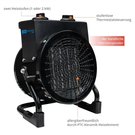 Güde Keramik Heizlüfter GH 2000 K 2000 W Schwarz