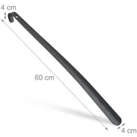 Relaxdays Schuhlöffel Metall 60 cm Schwarz