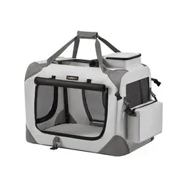 Songmics Hundebox M 60 x 42 x 42 cm Rauchgrau