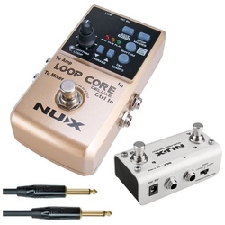 Nux E-Gitarre Nux Loop Core Deluxe Bundle Effektpedal mit Kabel, Effektpedal