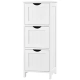 Woltu Badschrank, Badezimmerschrank Mit 3 Schubladen, Beistellschrank Für Badezimmer Wohnzimmer Küche, 32x81x30 Cm, Weiß - Woltu