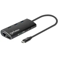 Manhattan USB-C Dock/Hub with Card Reader, Ports (x6):