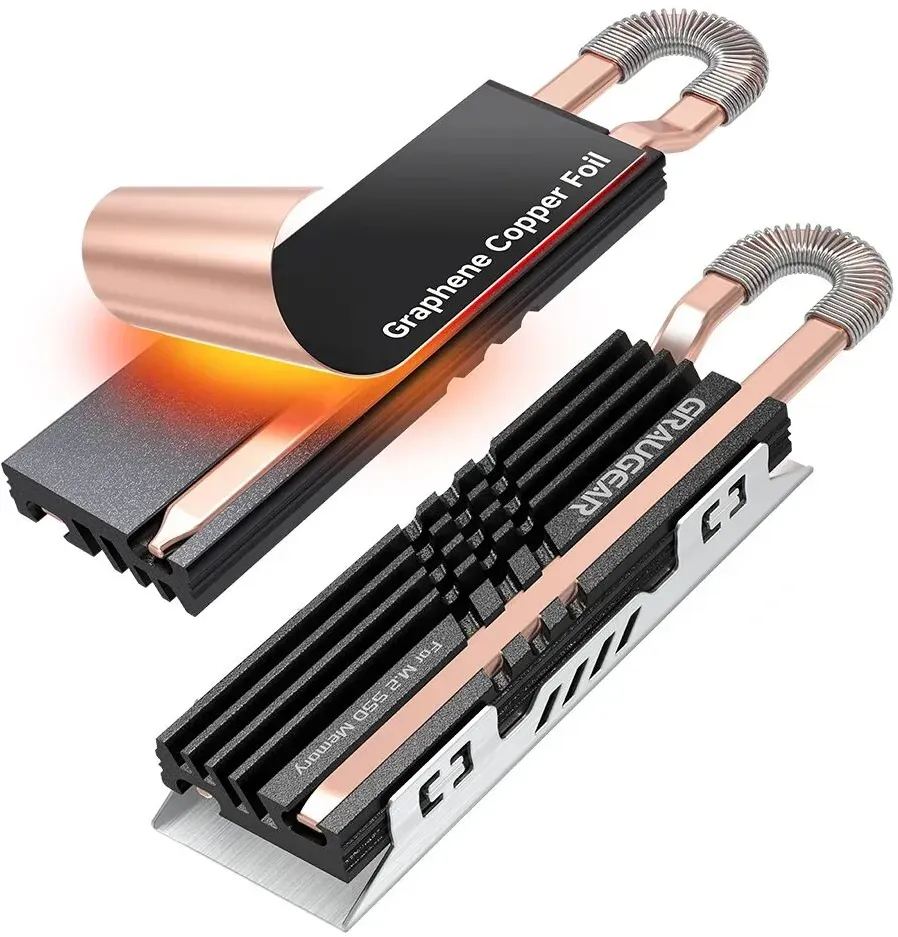 GRAUGEAR G-M2HS07-GC Computerkühlsystem M.2 NVMe SSD Wärmerohr-Bausatz Schwarz 1 Stück(e)