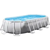 Intex Prism Frame Pool Komplett-Set, oval, inkl. Filterpumpe, weiß, 610x305x122cm