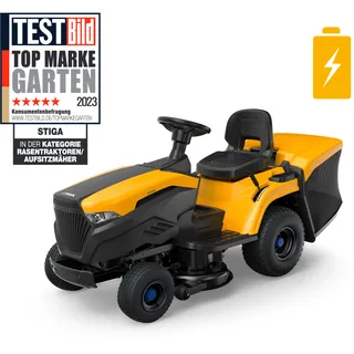Stiga Akku-Rasentraktor Estate 384e, 84 cm Schnittbreite, 48V, 30Ah, 240 l Fangkorb